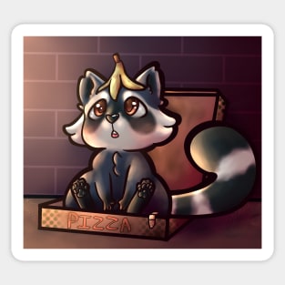 Raccoon in box with background Sticker